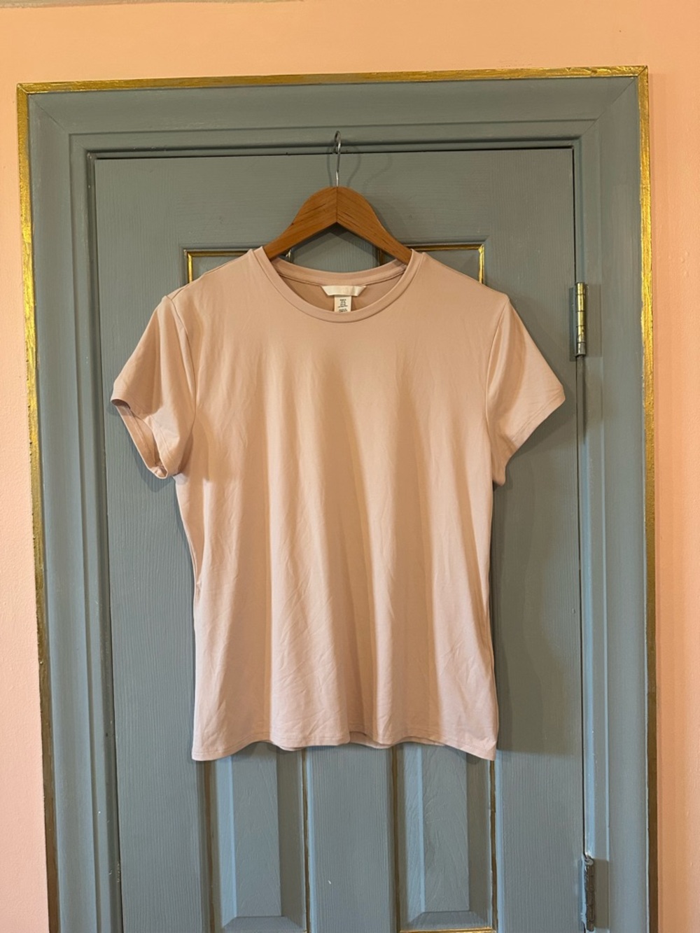H&M Women's Short Sleeve Crewneck Tee in Blush
